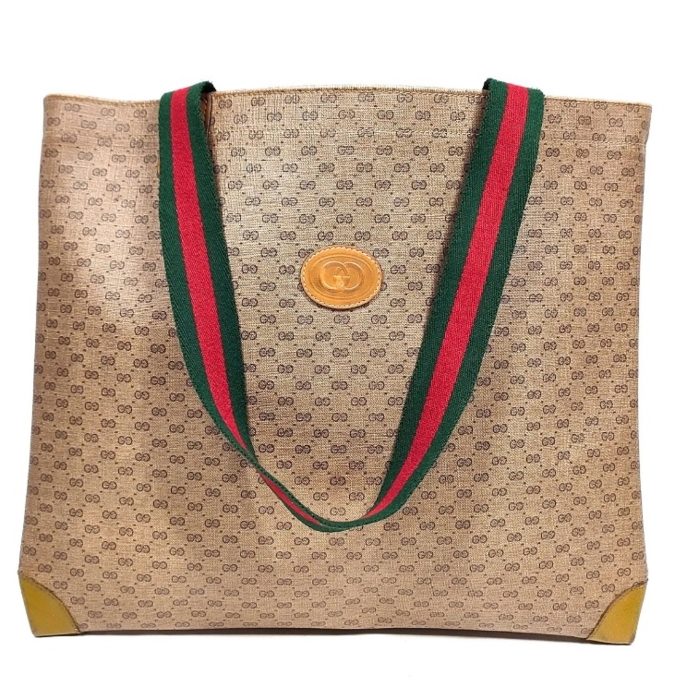 Gucci Vintage Micro GG Sherry Line Canvas PVC Webbing EVC